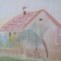 Drawing Antique The Louviere Belgium View Case Countryside Scizzo Sketch BM53.6C