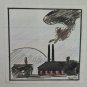 Two Antique Sketching Signed Views Factory and Mill Signed Watercolour BM53.5F