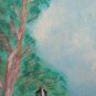 Old Painting Style Naif landscape With Peasants Vintage Italy Painting X13