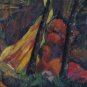 Old Painting landscape Evening Nightfall Painting Signed Reynaud Piedmont Bsn