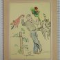 F&Atilde;&ordf;te Du Raisin Frejus Provence France Old Drawing Portrait Signed BM53.6D