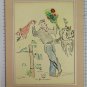 F&Atilde;&ordf;te Du Raisin Frejus Provence France Old Drawing Portrait Signed BM53.6D