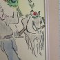 F&Atilde;&ordf;te Du Raisin Frejus Provence France Old Drawing Portrait Signed BM53.6D