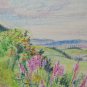Old Drawing landscape Countryside Swiss Signed Bischoff Sketch BM53.6C