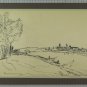 Drawing Antique Signed Sketch For landscape View Country BM53.6B