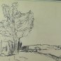 Drawing Antique Signed Sketch For landscape View Country BM53.6B