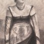Large Drawing Antique Portrait Figure Woman Artist Pierre Duteurtre Dut BM53.1