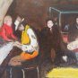 Painting Style Naif Characters IN Stable To Work Signed Lombardi X13