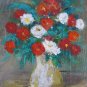 3 7/8x5 7/8in Small Painting Blossom Vintage Floral Miniature Sketch X13