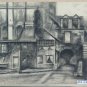 Large Drawing Antique Charcoal View Country Pierre Duteurtre Said Dut BM53.1