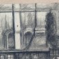 Large Drawing Antique Charcoal View Country Pierre Duteurtre Said Dut BM53.1