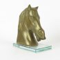 Two Old Figurine Bronze Head Horse Equestrian Horse Riding Paperweight VN7