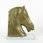 Two Old Figurine Bronze Head Horse Equestrian Horse Riding Paperweight VN7