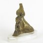 Two Old Figurine Bronze Head Horse Equestrian Horse Riding Paperweight VN7