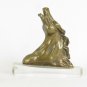 Two Old Figurine Bronze Head Horse Equestrian Horse Riding Paperweight VN7