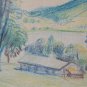 Old Drawing landscape View Tegensee Germany Pencil On paper Art BM53.6C