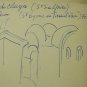 Old Drawing Sketch Inside Church Saint-Pierre-de-Clages Swiss BM53.6C