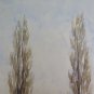 Small Painting Period landscape With Cypress Trees Old Watercolour BM53.6D