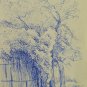 Landscape Countryside Old Drawing Sketch Pen On paper Pancaldi P28.10