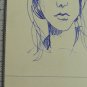 Portrait Woman Old Drawing Sketch Pen Painter G.Pancaldi Modena P28.10