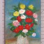 3 7/8x5 7/8in Old Painting Vintage Floral Blossom Painting oil On Board X13