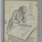 Sketch by Artist Gaetano Pancaldi Portrait Woman IN Kitchen Cookie P28.10