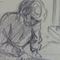 Sketch by Artist Gaetano Pancaldi Portrait Woman IN Kitchen Cookie P28.10