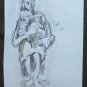 Drawing Period Portrait Mother With Son Pencil And Watercolour On paper P28.7