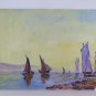 Old Painting oil On Board Marine landscape Sea France Vintage Painting X7
