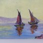 Old Painting oil On Board Marine landscape Sea France Vintage Painting X7