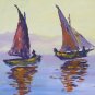 Old Painting oil On Board Marine landscape Sea France Vintage Painting X7