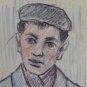 Portrait Of Young Sketch Of Painter G.Pancaldi of Modena Drawing P28.10