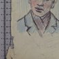 Portrait Of Young Sketch Of Painter G.Pancaldi of Modena Drawing P28.10