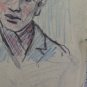 Portrait Of Young Sketch Of Painter G.Pancaldi of Modena Drawing P28.10