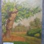 Old Painting Sketch landscape Countryside Summer Painting oil G.Pancaldi P1
