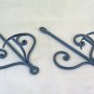 Two Old Coat Hangers Wall Wrought Iron Forged by Hand Hanger CH16
