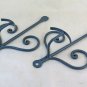 Two Old Coat Hangers Wall Wrought Iron Forged by Hand Hanger CH16