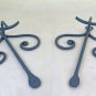 Two Old Coat Hangers Wall Wrought Iron Forged by Hand Hanger CH16