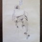 Old Drawing On paper Sketch For Male Figurine Studio By Painter P28.5