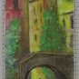 5 7/8x15 11/16in Small Painting oil Board Venice Ch View Gondola Vintage X13
