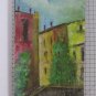 5 7/8x15 11/16in Small Painting oil Board Venice Ch View Gondola Vintage X13