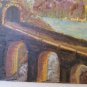 Painting oil Signed ICA67 landscape With Bridge & Train Painting Vintage p2