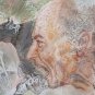 Painting Modern Abstract Watercolour Frosted On paper Horse Self-Portrait P35