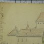 Castle Of Blonay Vaud Swiss View Drawing Antique Signed Bischoff BM53.6C