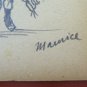 Drawing Antique Pencil On paper Signed Theme Humorous Soldiers Horseback BM53.5C