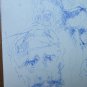 Drawing Antique Pen On paper Sketch Portrait Male Profile P28.6