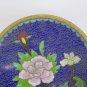 Two Saucers Cloisonne Vintage Chinese Blue With Blossom and Bottom Enamel CM15