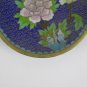 Two Saucers Cloisonne Vintage Chinese Blue With Blossom and Bottom Enamel CM15