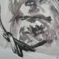 Old Sketch Painting Watercolour On paper Portrait Stylised Man P28.8