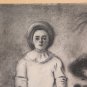 Large Drawing Antique Inspired Watteau Pierrot Duteurtre Dut BM53.0.0353oz